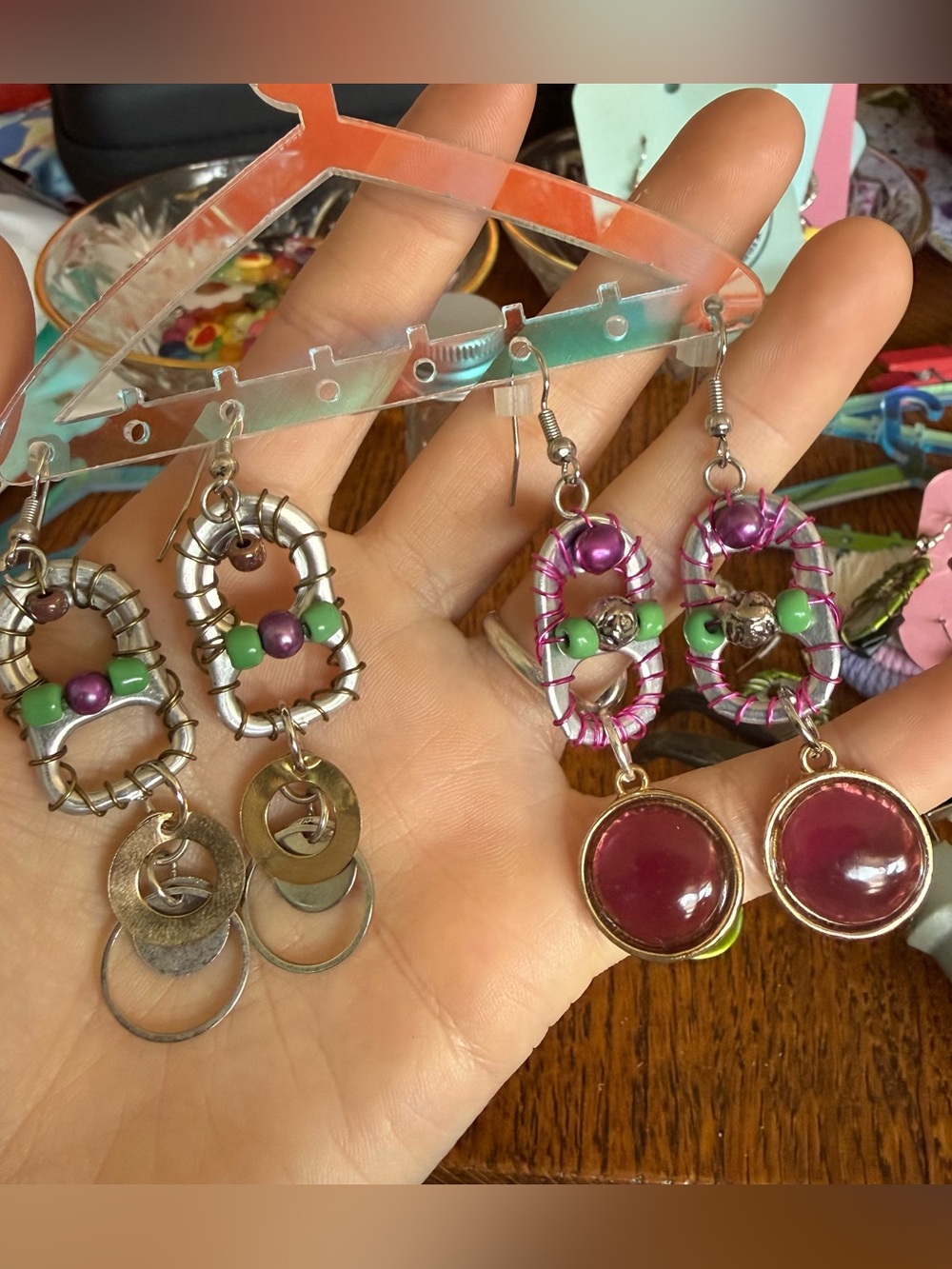 Real Purple Pearls Handmade mBeaded Drop Earrings - You pick! My designs EKA!